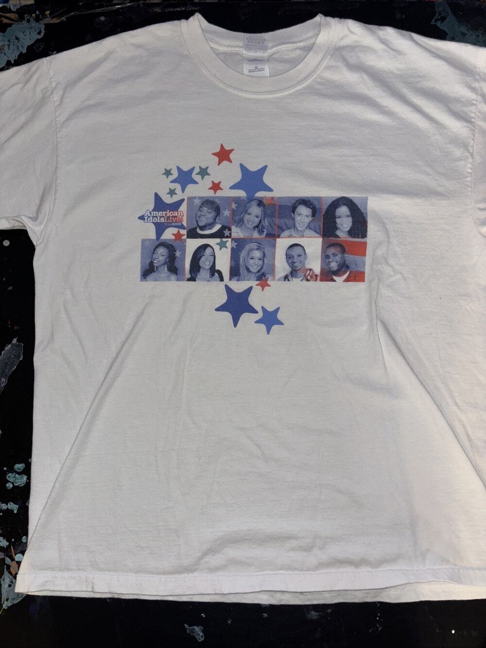 Vintage 2003 American Idol Live T-shirt Clay Aiken Ruben Studdard XL 24x29